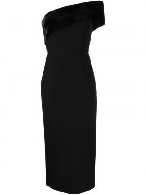 Asymetrické midi šaty Roland Mouret černé