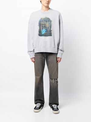 Sweatshirt aus baumwoll mit print Palm Angels grau