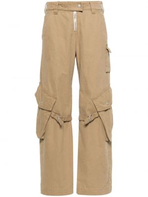 Bavlněné cargo kalhoty s kapsami Acne Studios béžové