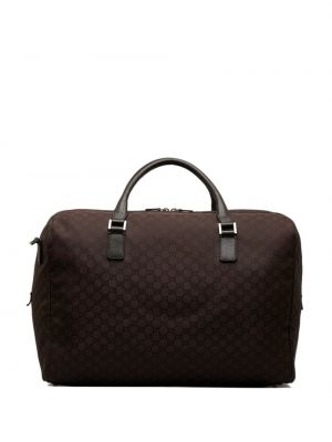 Cestovní taška z nylonu Gucci Pre-owned hnědá