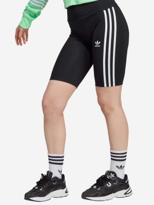 Pantaloni scurți cu talie înaltă Adidas Originals negru