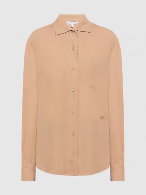 Шелковая рубашка Loro Piana коричневая