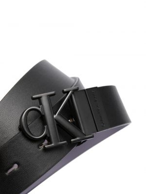Pasek skórzany na sprzączkę Calvin Klein Jeans czarny