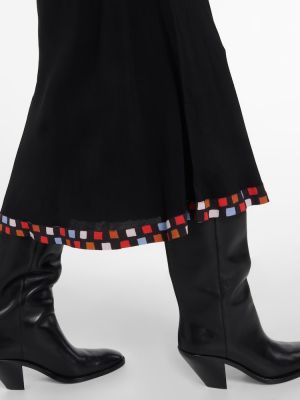Sukienka midi z nadrukiem Rixo czarna