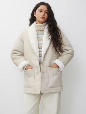 Palton de iarna Pull&bear alb