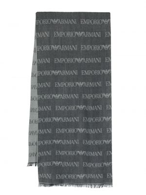 Echarpe en tricot à imprimé Emporio Armani gris