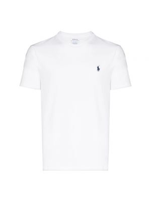 Haftowana koszulka bawełniana Ralph Lauren biała