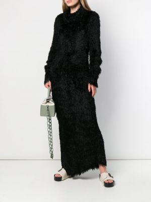 Vestido largo de pelo Yohji Yamamoto Pre-owned negro