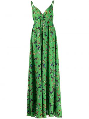 Sukienka długa z printem L'agence, zielony