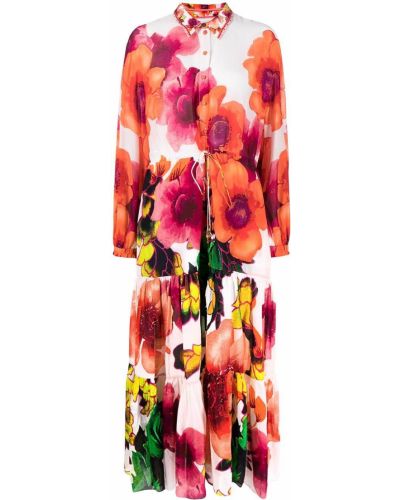 Trykt floral silke dress Camilla rosa