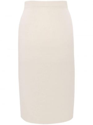 Pletené pouzdrová sukně Saint Laurent bílé