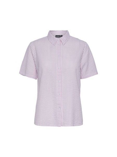 Рубашка с коротким рукавом Pieces фиолетовая