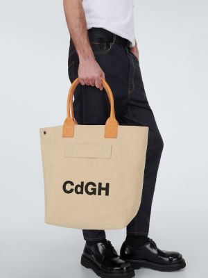 Leder shopper handtasche Comme Des Garçons Homme beige