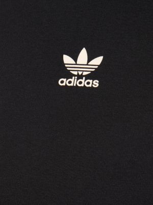 Crop top slim fit z długim rękawem Adidas Originals czarny