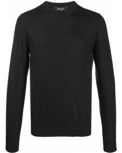 Jersey de cachemir de punto de tela jersey Versace negro