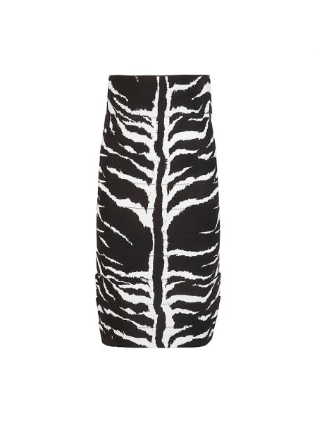 Czarna dzianinowa spódnica midi z nadrukiem zwierzęcym Alaïa
