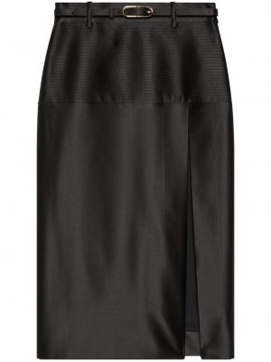 Saténové pouzdrová sukně Gucci černé