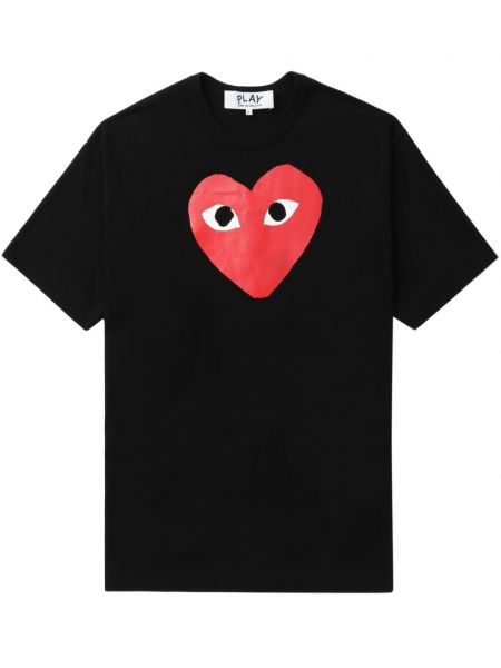 Bavlněné tričko se srdcovým vzorem Comme Des Garçons Play