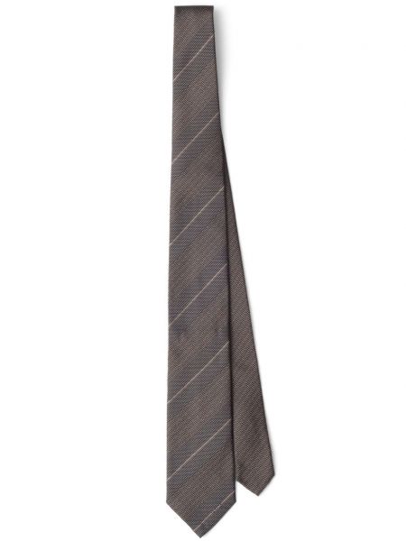 Jedwabny krawat żakardowy Prada szary