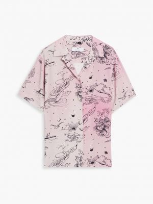 Рубашка с принтом из крепа Ps Paul Smith розовая