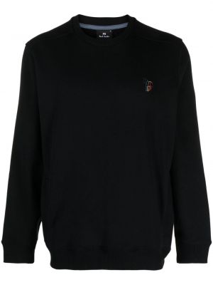 Bavlnený sveter s výšivkou Ps Paul Smith čierna