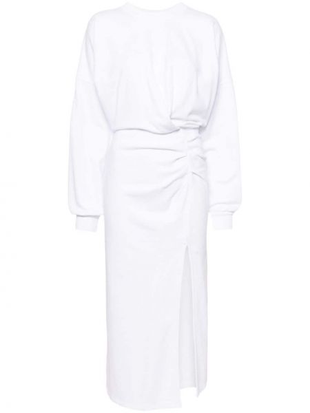Bavlněné dlouhé šaty Marant Etoile bílé