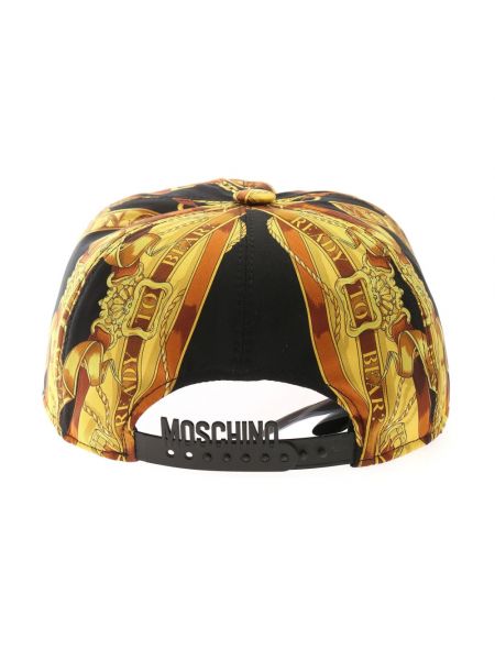 Jedwabna czapka z daszkiem Moschino żółta