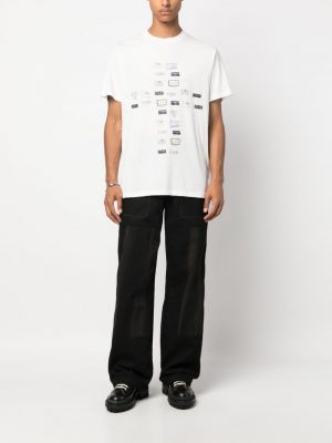 Kokvilnas t-krekls ar apdruku 424 balts