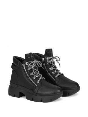 Nėriniuotos auliniai batai su raišteliais chunky Giuseppe Zanotti juoda