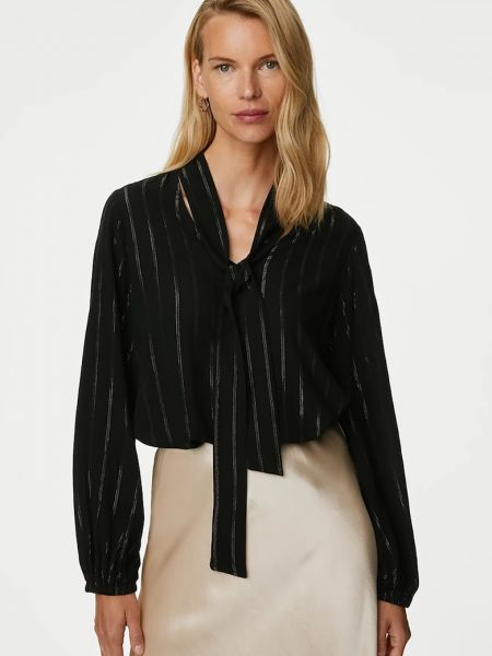 Блузка в полоску Marks & Spencer черная
