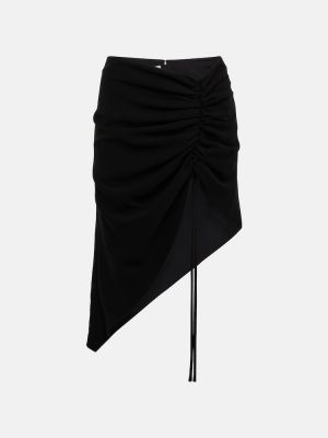Mini falda asimétrica de crepé Mônot negro