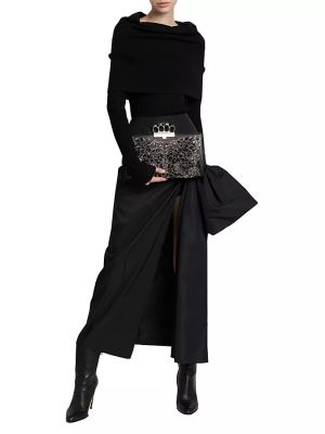 Длинная юбка с бантом Alexander Mcqueen черная