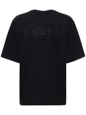Camiseta de algodón de tela jersey oversized Marant negro