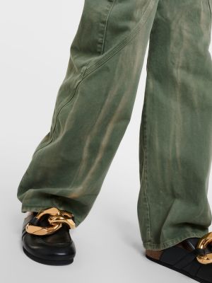 Straight leg jeans a vita alta Jw Anderson verde