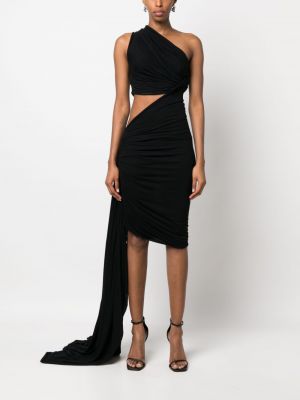 Sukienka koktajlowa asymetryczna drapowana Rick Owens Lilies czarna
