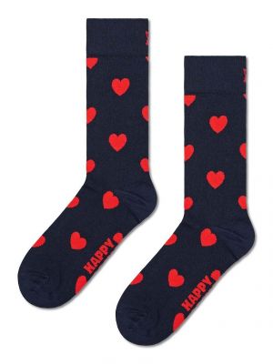 Nogavice z vzorcem srca Happy Socks modra