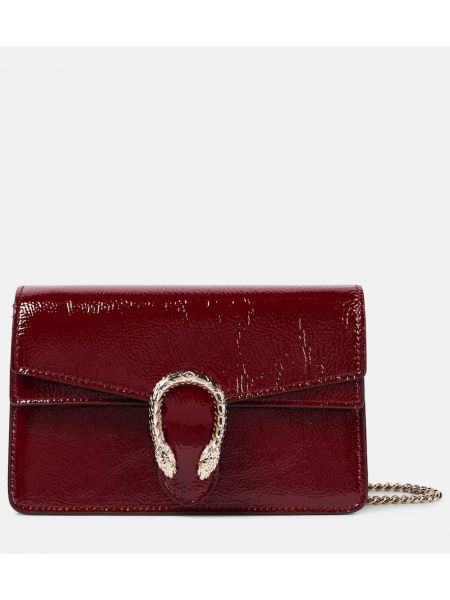 Lakovaná kožená mini taška Gucci červená