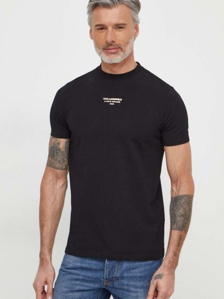 Koszulka z nadrukiem Karl Lagerfeld czarna