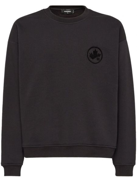 Pamučna dugi sweatshirt s printom Dsquared2 crna