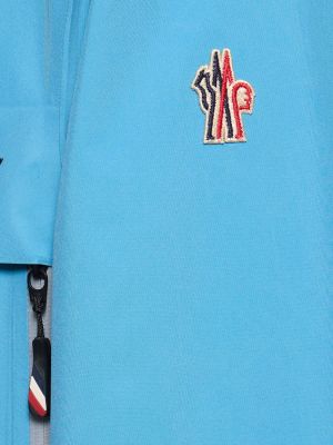 Nylonowa kurtka z kapturem Moncler Grenoble niebieska