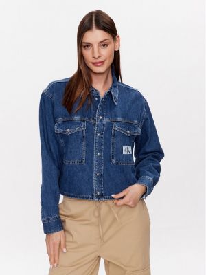 Cămășă de blugi Calvin Klein Jeans albastru