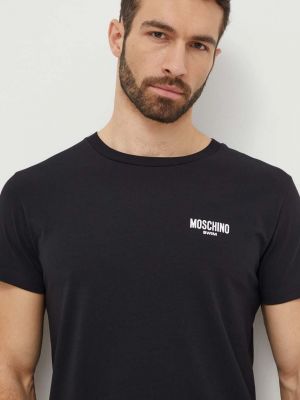 Czarna koszulka z nadrukiem Moschino Underwear