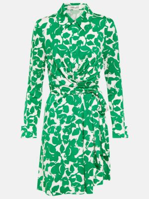 Платье мини в цветочек с принтом Diane Von Furstenberg зеленое