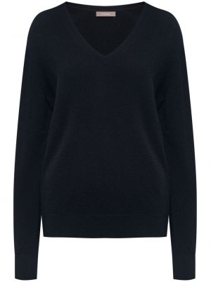 Kašmírový vlnený sveter s výstrihom do v 12 Storeez čierna