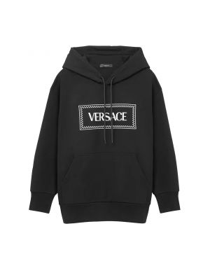 Худи Versace с вышитым логотипом, Черный/Белый