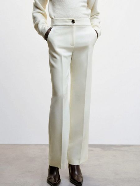 Белые прямые брюки Mango