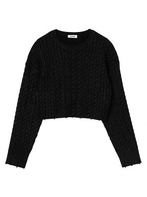 Укороченный вязаный свитер Sandro черный
