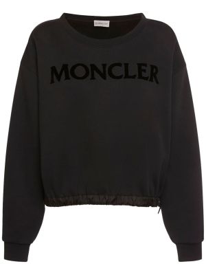 Hanorac fără glugă din bumbac Moncler negru