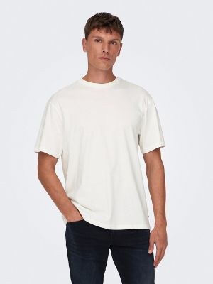 Camiseta manga corta de cuello redondo Only & Sons blanco