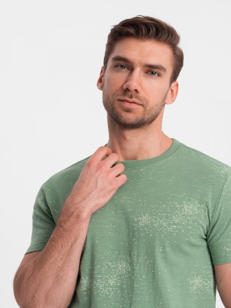Raštuotas polo marškinėliai Ombre žalia